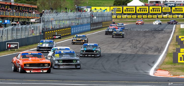 Classic car racing at Taupō Motorsport Park — motorsport photography by Ryan Watkinson