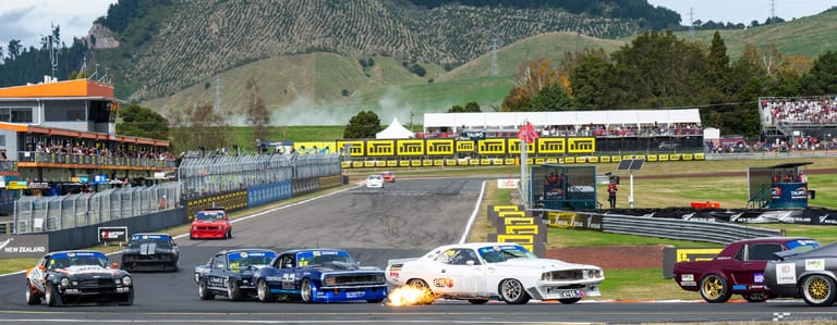 Classic car racing at Taupō Motorsport Park — motorsport photography by Ryan Watkinson